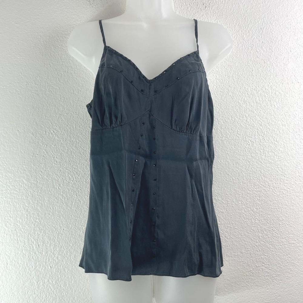 Mossimo Babydoll 90s‎ Y2K Silk Blend Studded V-Neck Camisole Tank Top Size M